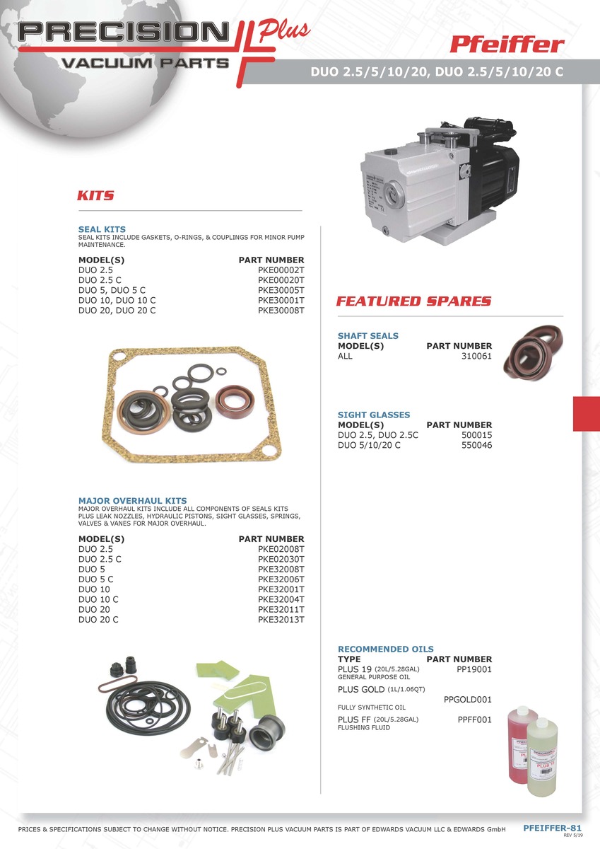 Pressure Spring, Pfeiffer, DUO, UNO, Part# 490040